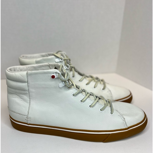 Ugg Hoyt Luce Hi White/Gum Leather Sneakers Displays NWT Mens Sz 12
